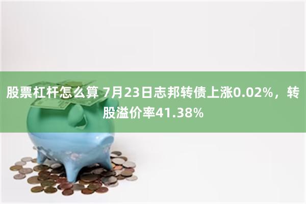 股票杠杆怎么算 7月23日志邦转债上涨0.02%，转股溢价率41.38%