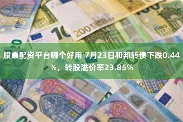 股票配资平台哪个好用 7月23日和邦转债下跌0.44%，转股溢价率23.85%