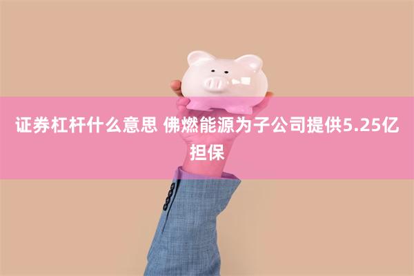 证券杠杆什么意思 佛燃能源为子公司提供5.25亿担保